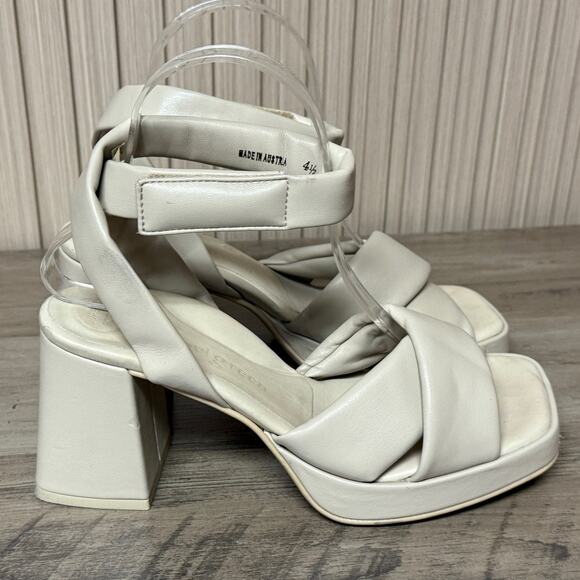 Paul Green Roxy Leather Ankle Strap Sandals Off-White Women’s Size 7